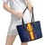 Custom Spain Football Leather Tote Bag La Roja With Carnation Pattern