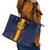 Custom Spain Football Leather Tote Bag La Roja With Carnation Pattern