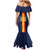 Custom Spain Football Mermaid Dress La Roja With Carnation Pattern