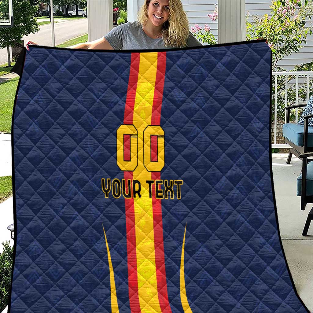 Custom Spain Football Quilt La Roja With Carnation Pattern