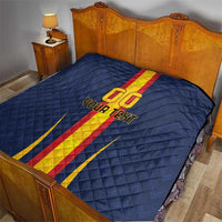 Custom Spain Football Quilt La Roja With Carnation Pattern
