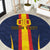 Custom Spain Football Round Carpet La Roja With Carnation Pattern