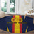 Custom Spain Football Round Carpet La Roja With Carnation Pattern