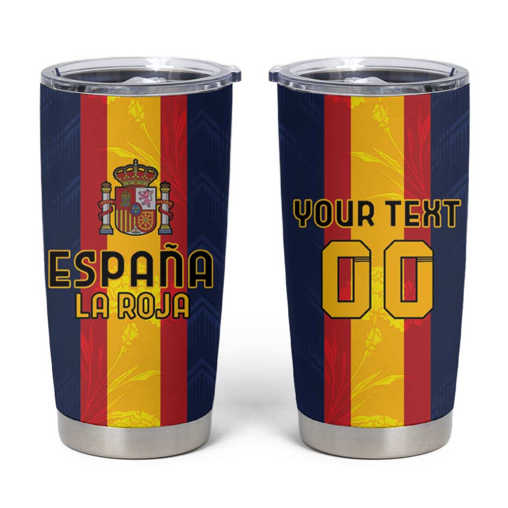 Custom Spain Football Tumbler Cup La Roja With Carnation Pattern