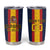 Custom Spain Football Tumbler Cup La Roja With Carnation Pattern