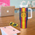 Custom Spain Football Tumbler With Handle La Roja With Carnation Pattern