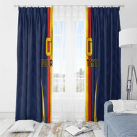 Custom Spain Football Window Curtain La Roja With Carnation Pattern