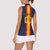 Custom Spain Football Women Sleeveless Polo Shirt La Roja With Carnation Pattern