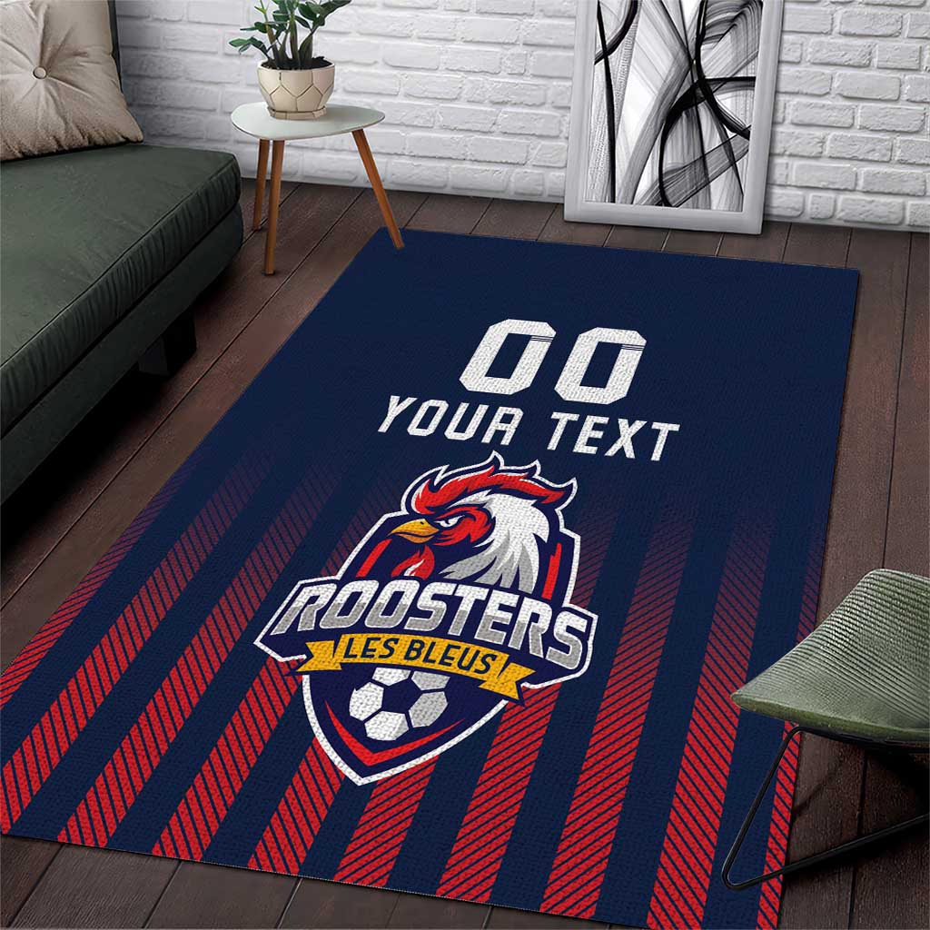 Custom France Football Area Rug Les Bleus Gallic Rooster