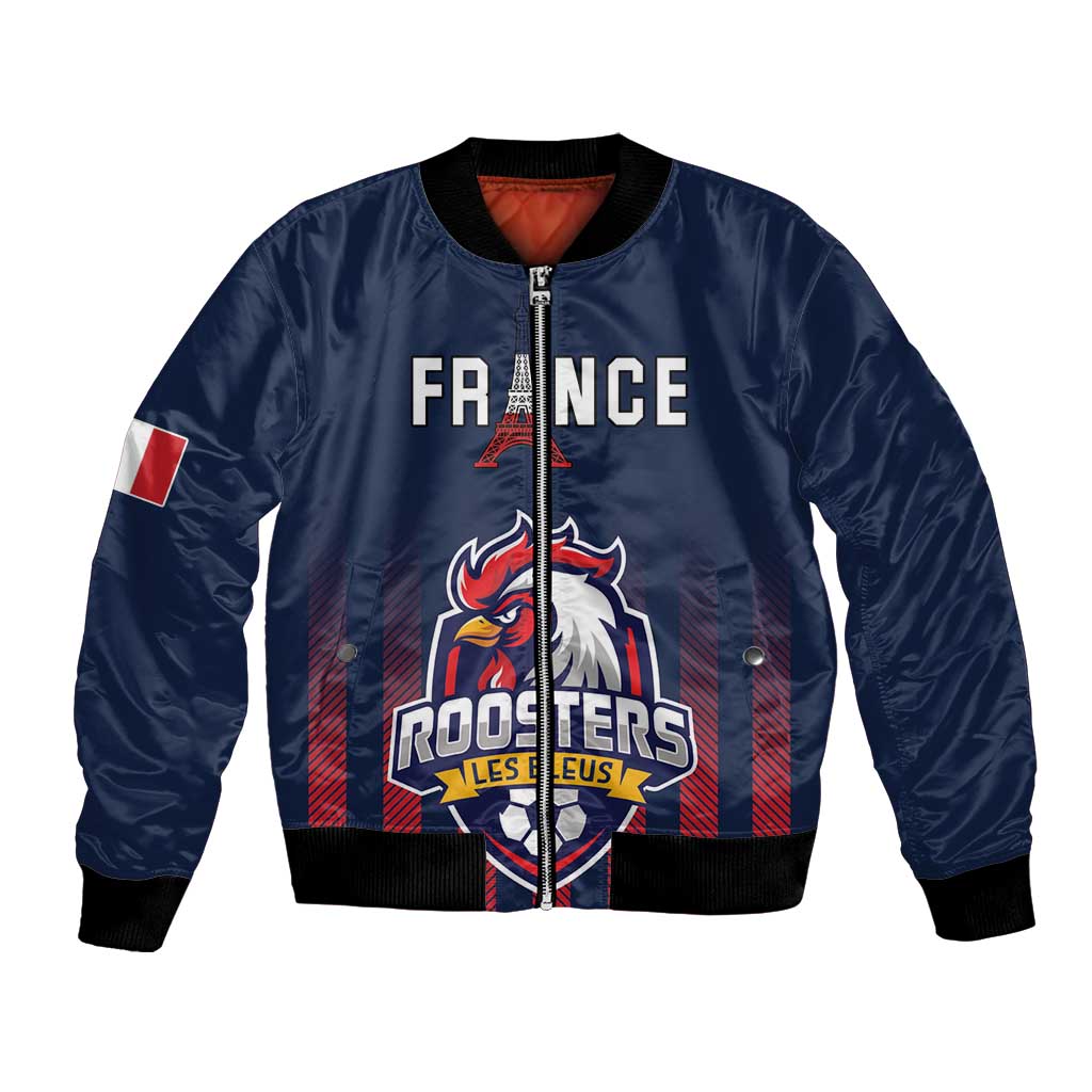 Custom France Football Bomber Jacket Les Bleus Gallic Rooster