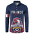 Custom France Football Button Sweatshirt Les Bleus Gallic Rooster