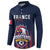 Custom France Football Button Sweatshirt Les Bleus Gallic Rooster