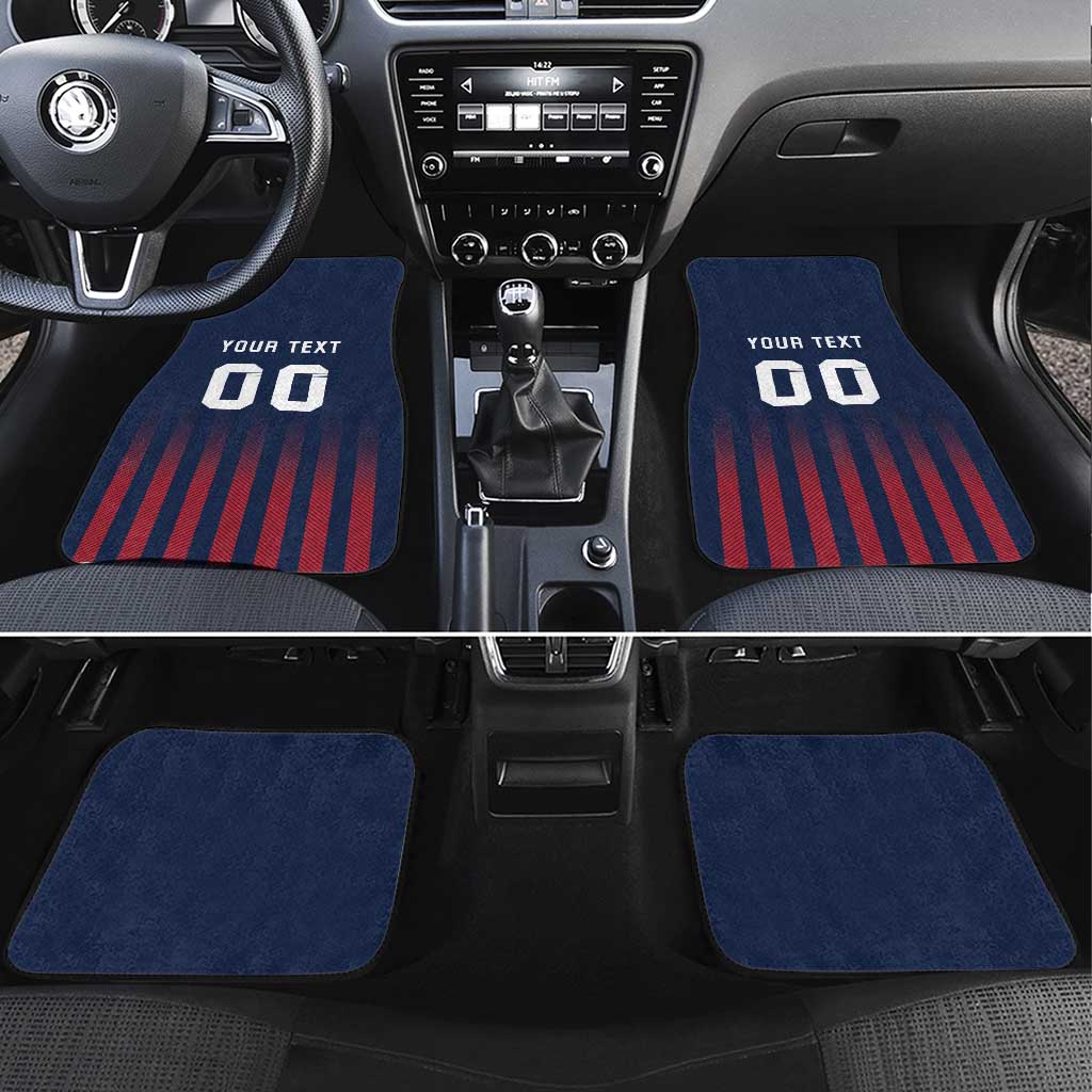 Custom France Football Car Mats Les Bleus Gallic Rooster