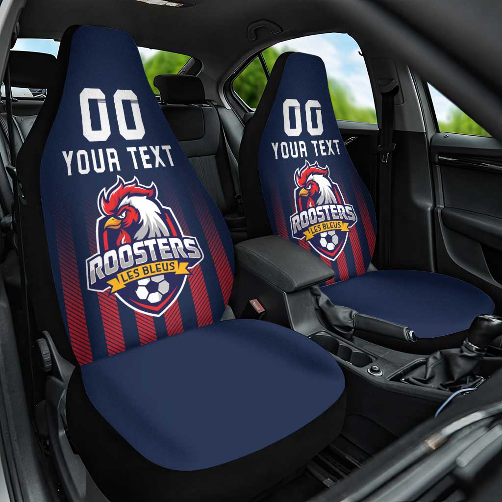 Custom France Football Car Seat Cover Les Bleus Gallic Rooster