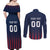 Custom France Football Couples Matching Off Shoulder Maxi Dress and Long Sleeve Button Shirt Les Bleus Gallic Rooster