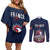 Custom France Football Couples Matching Off Shoulder Short Dress and Long Sleeve Button Shirt Les Bleus Gallic Rooster