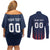 Custom France Football Couples Matching Off Shoulder Short Dress and Long Sleeve Button Shirt Les Bleus Gallic Rooster