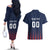 Custom France Football Couples Matching Off The Shoulder Long Sleeve Dress and Hawaiian Shirt Les Bleus Gallic Rooster