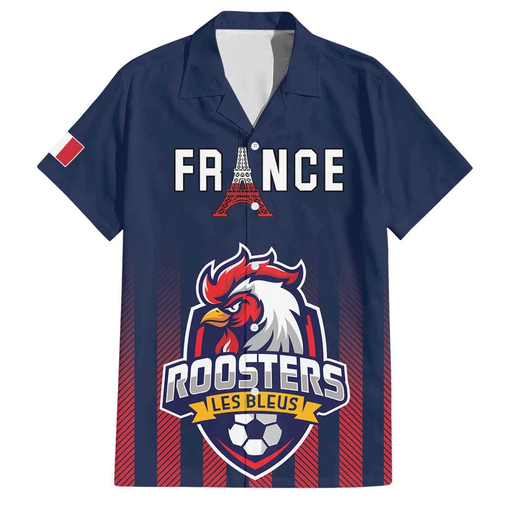 Custom France Football Hawaiian Shirt Les Bleus Gallic Rooster