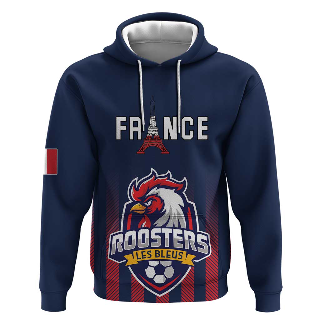 Custom France Football Hoodie Les Bleus Gallic Rooster