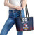 Custom France Football Leather Tote Bag Les Bleus Gallic Rooster