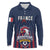 Custom France Football Long Sleeve Polo Shirt Les Bleus Gallic Rooster