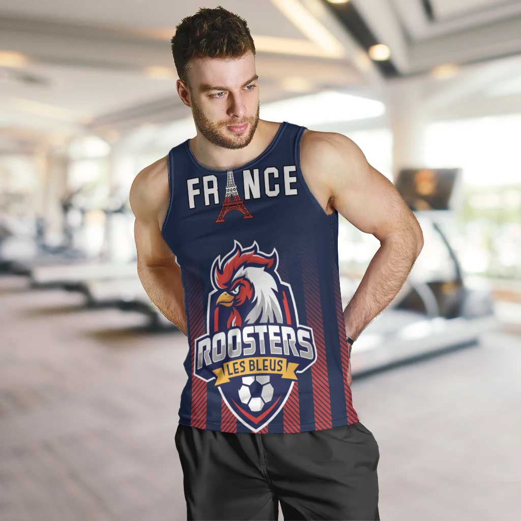 Custom France Football Men Tank Top Les Bleus Gallic Rooster