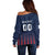 Custom France Football Off Shoulder Sweater Les Bleus Gallic Rooster