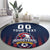 Custom France Football Round Carpet Les Bleus Gallic Rooster