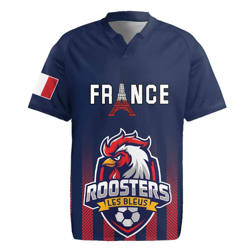 Custom France Football Rugby Jersey Les Bleus Gallic Rooster