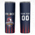 Custom France Football Skinny Tumbler Les Bleus Gallic Rooster