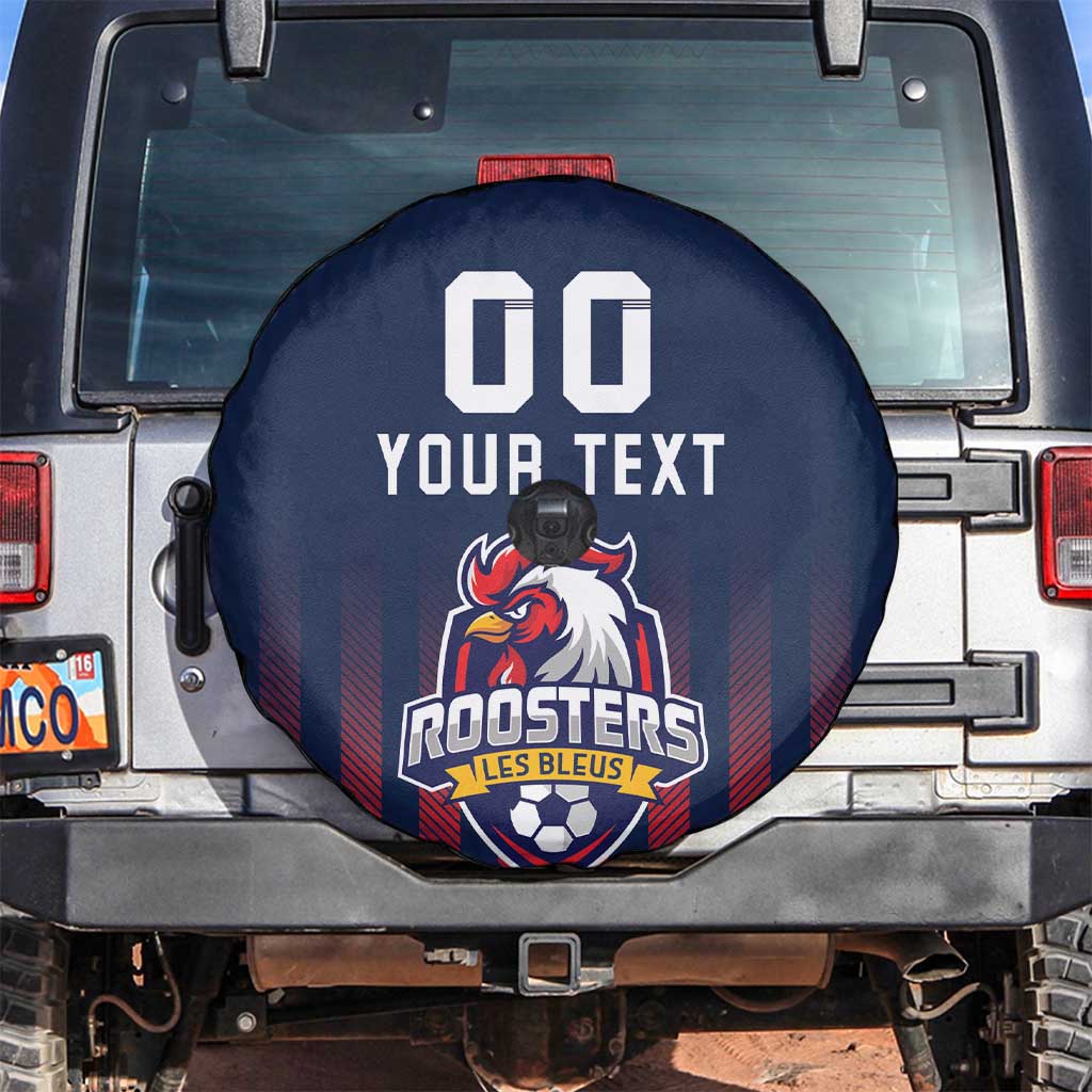 Custom France Football Spare Tire Cover Les Bleus Gallic Rooster