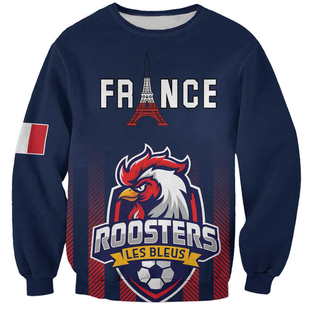 Custom France Football Sweatshirt Les Bleus Gallic Rooster