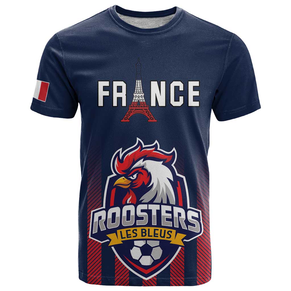 Custom France Football T Shirt Les Bleus Gallic Rooster