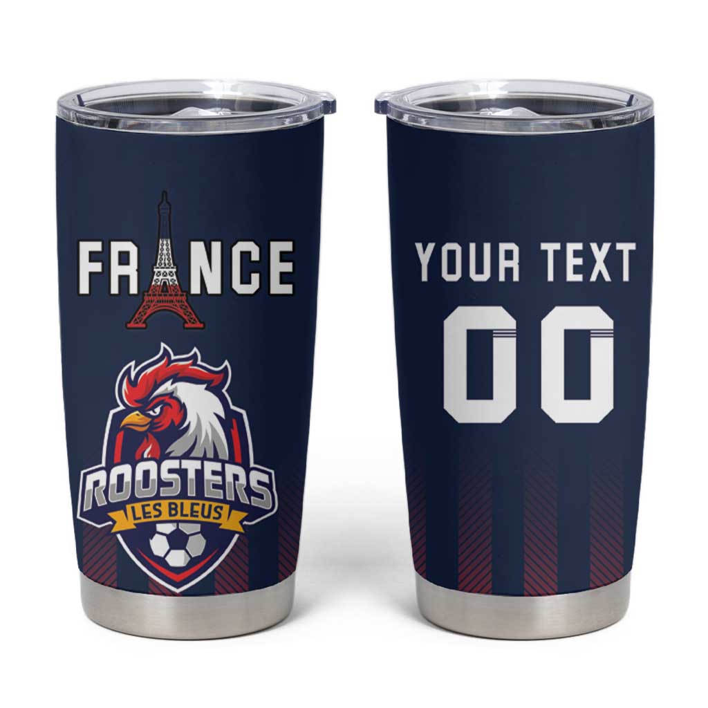 Custom France Football Tumbler Cup Les Bleus Gallic Rooster