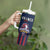 Custom France Football Tumbler With Handle Les Bleus Gallic Rooster