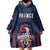 Custom France Football Wearable Blanket Hoodie Les Bleus Gallic Rooster