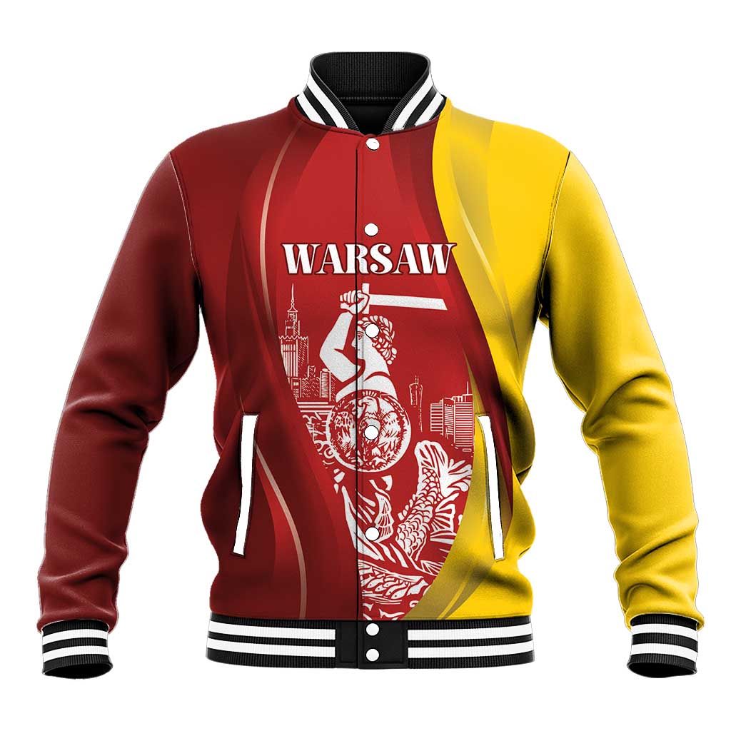 Warsaw Capital of Poland Personalized Baseball Jacket Syrenka Warszawska Sporty Style