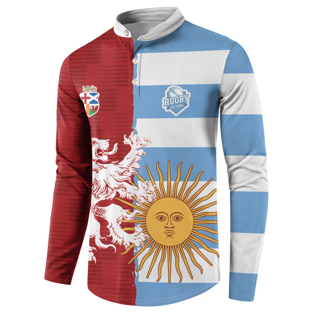 Custom British Lions Argentina Button Sweatshirt Unique Style - Wonder Print Shop