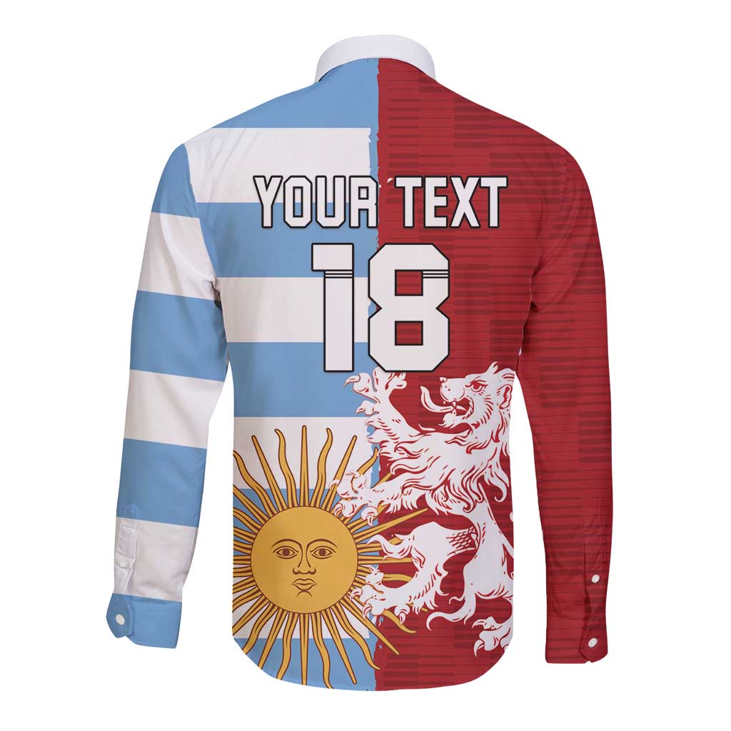 Custom British Lions Argentina Long Sleeve Button Shirt Unique Style - Wonder Print Shop