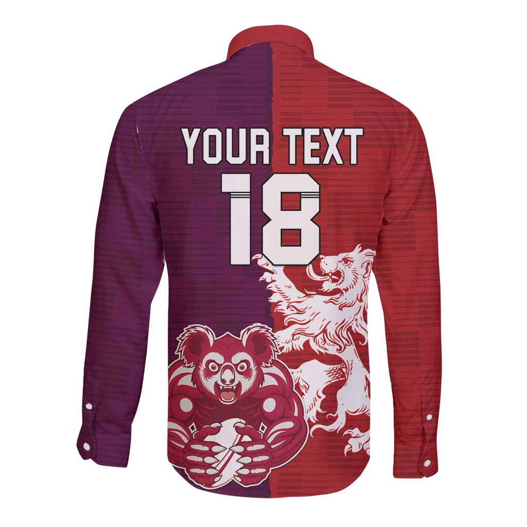 Custom British Lions Brumbies Long Sleeve Button Shirt Unique Style - Wonder Print Shop