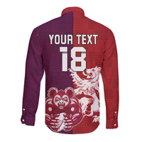 Custom British Lions Brumbies Long Sleeve Button Shirt Unique Style - Wonder Print Shop