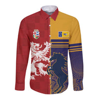 Custom British Lions Queensland Long Sleeve Button Shirt Unique Style - Wonder Print Shop