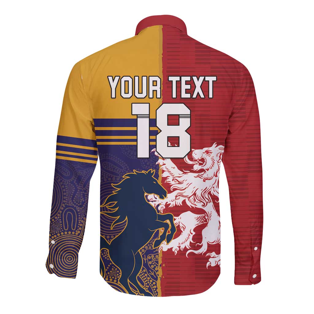 Custom British Lions Queensland Long Sleeve Button Shirt Unique Style - Wonder Print Shop