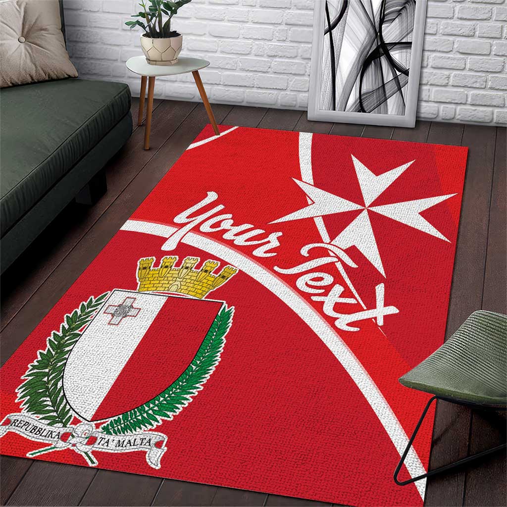 Personalized Malta Cross Coat Of Arms Area Rug - Wonder Print Shop