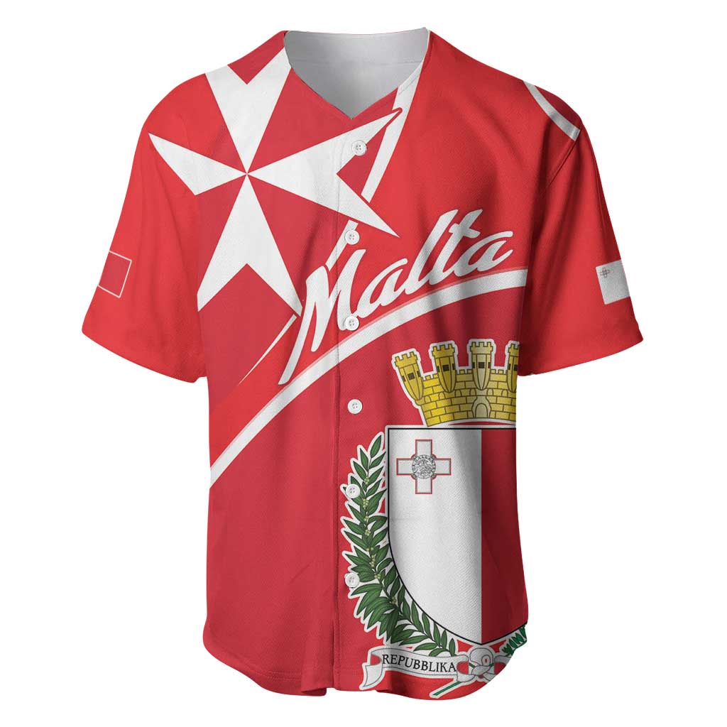 Personalized Malta Cross Coat Of Arms Baseball Jersey - Wonder Print Shop