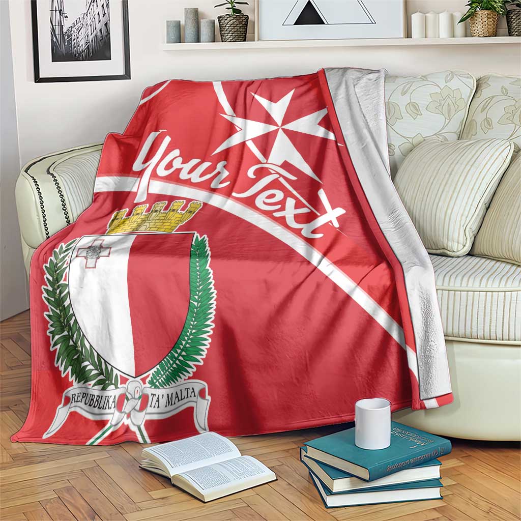 Personalized Malta Cross Coat Of Arms Blanket