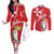 Personalized Malta Cross Coat Of Arms Couples Matching Off The Shoulder Long Sleeve Dress and Long Sleeve Button Shirt