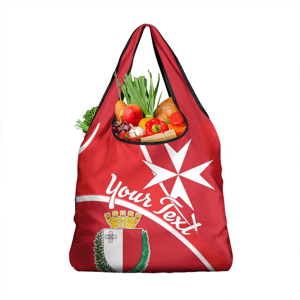 Personalized Malta Cross Coat Of Arms Grocery Bag