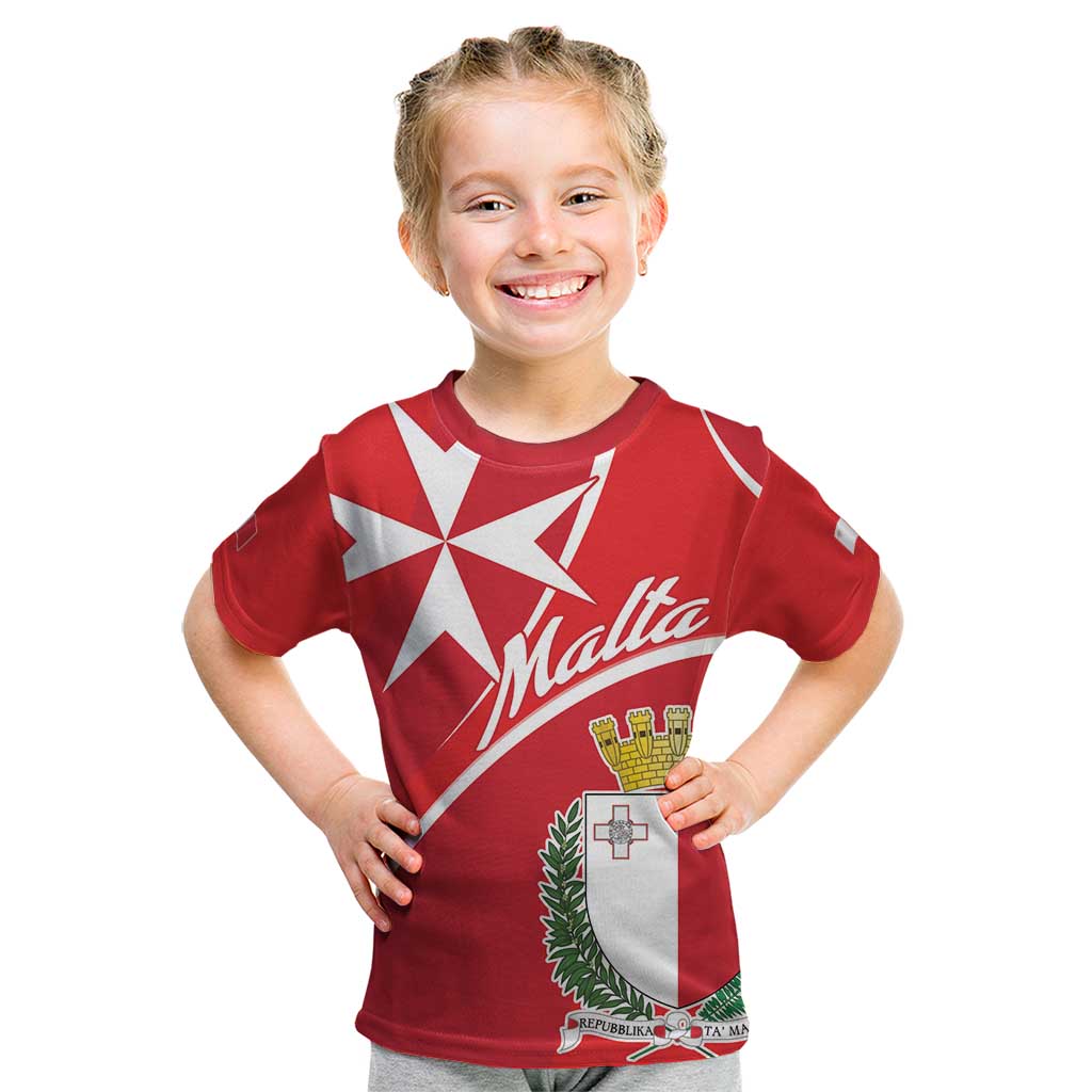 Personalized Malta Cross Coat Of Arms Kid T Shirt - Wonder Print Shop